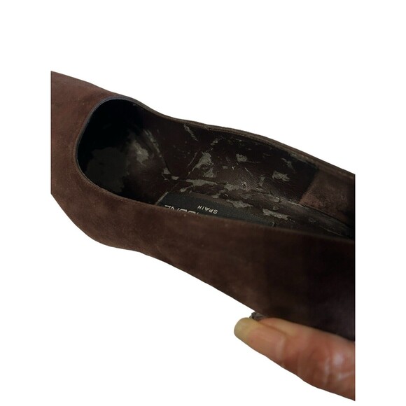 Evan Picone Spain Brown Suede Leather Pumps Heels Slip On Shoes Women’s … - Picture 14 of 15
